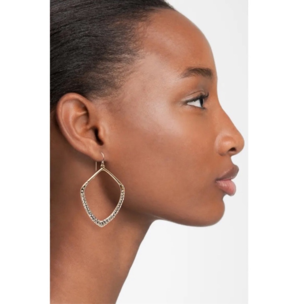 ALEXIS BITTAR• New Gold Miss Havisham Crystal Kite  Reviews Lightweight Earrings - Picture 13 of 14
